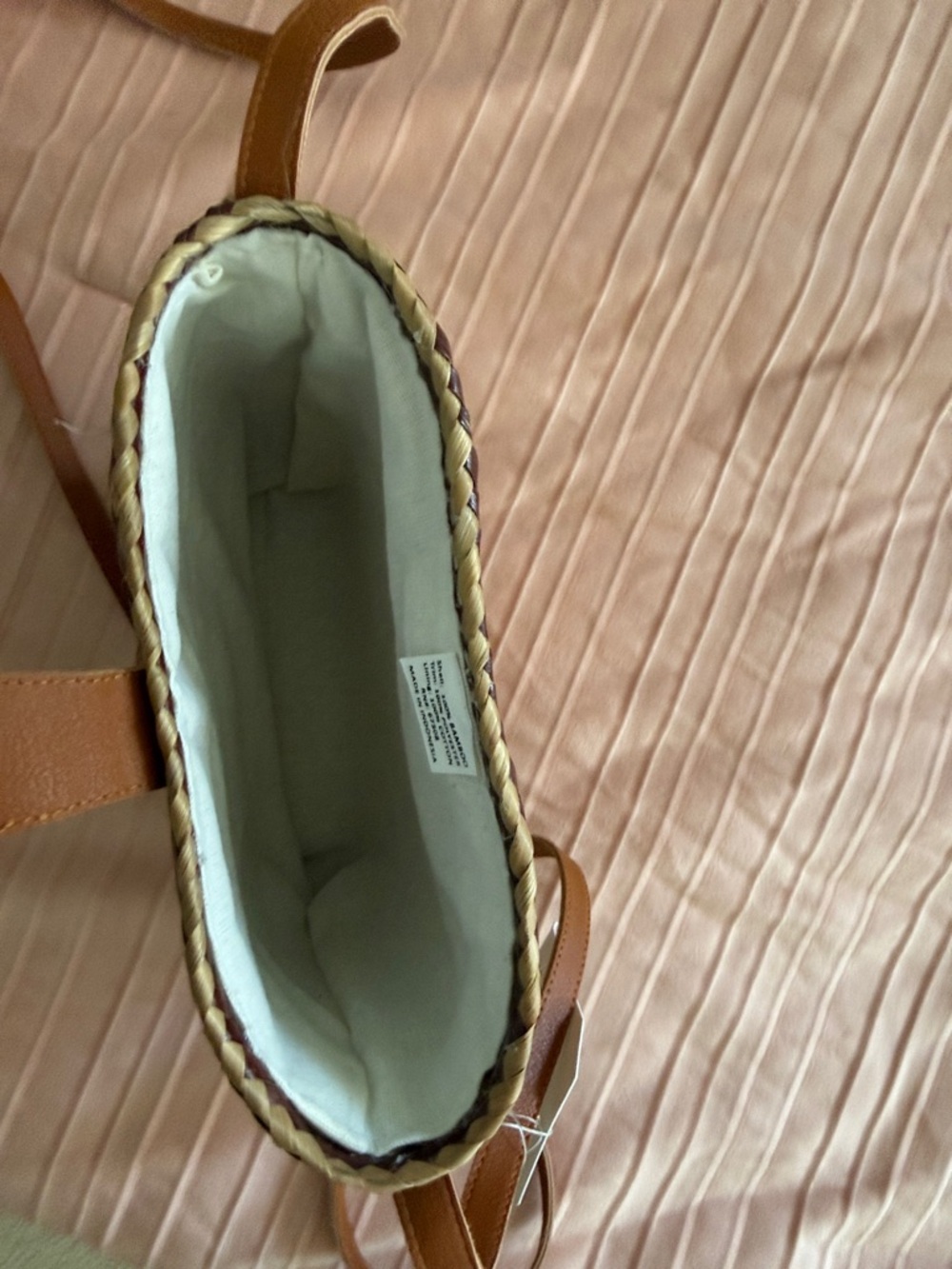 Belk Woven Straw Braided Crossbody Bag in Brown Beige Pattern - Picture 9 of 11